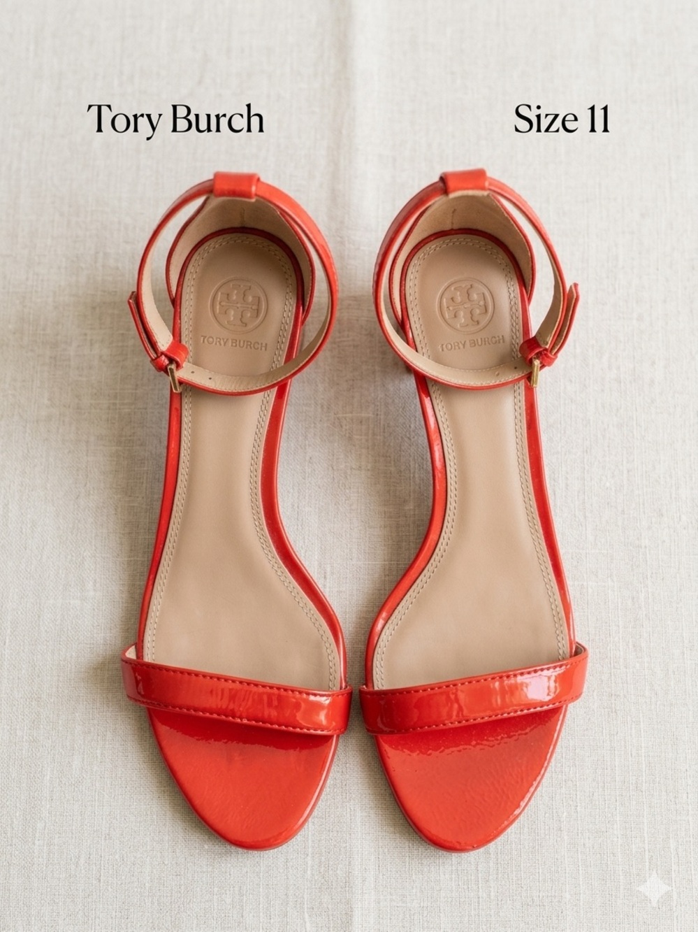 Tory Burch Red Patent Ankle-Strap Sandals